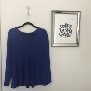 Lane Bryant Cobalt Blue Peplum Sweater Size 18/20